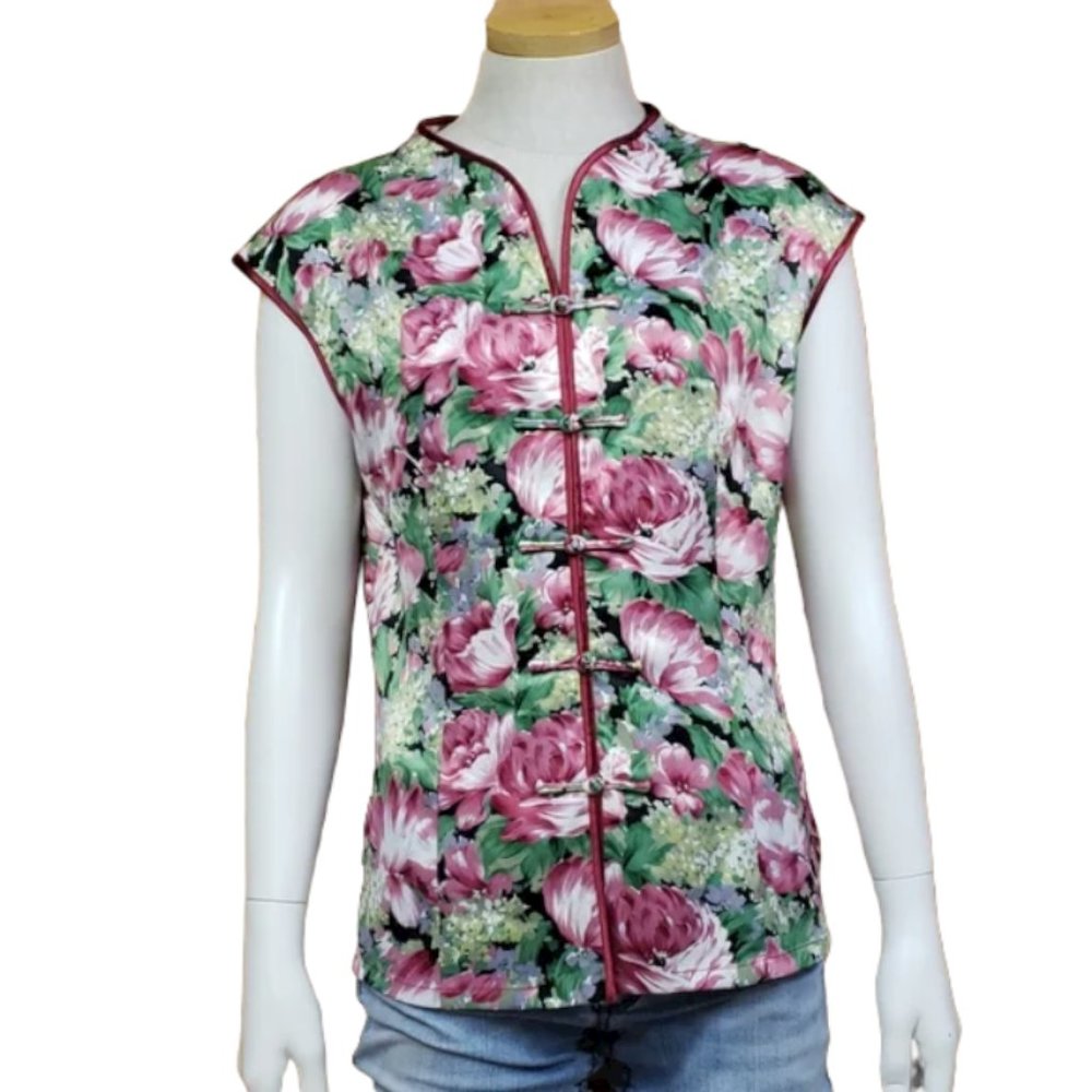 Rongping Floral Print Short Sleeve Top Size XL